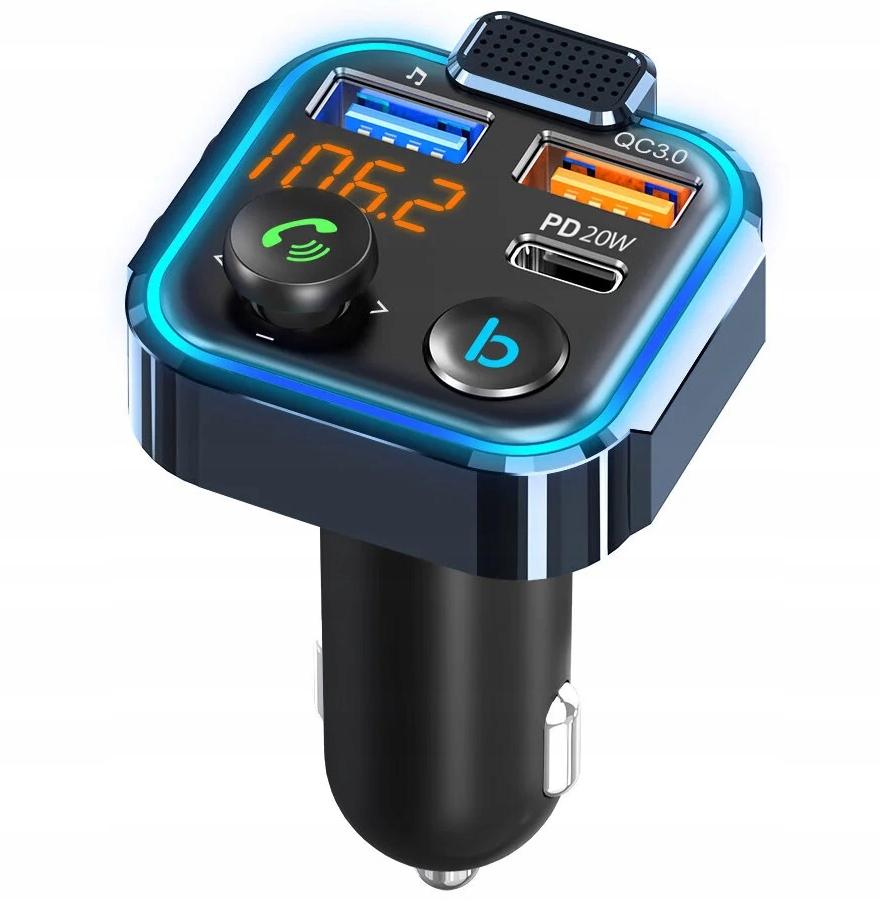 Bluetooth Fm Transmitter Fast Charger Qc Usb Pd