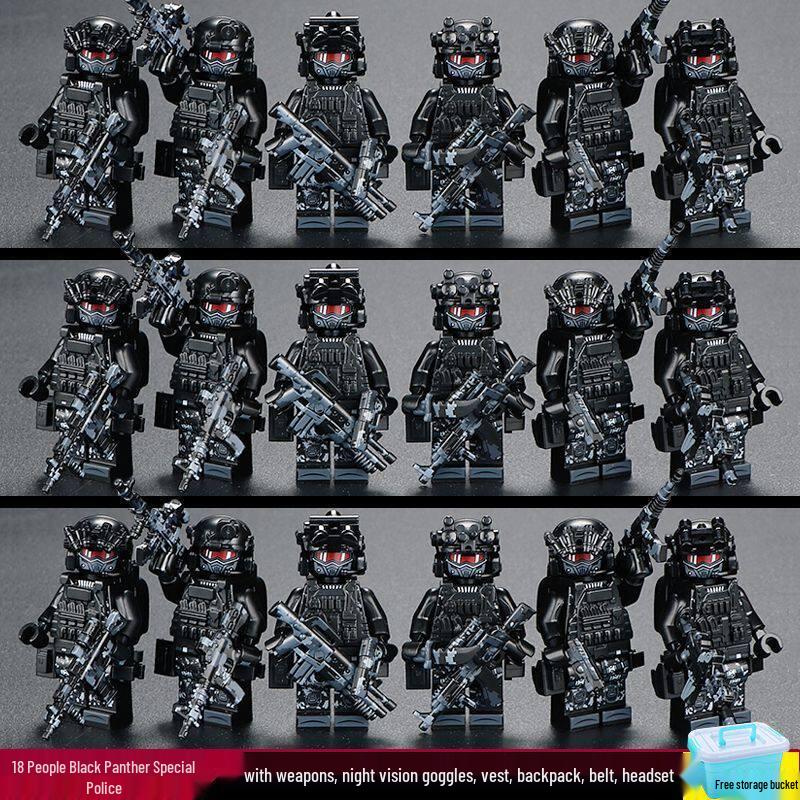 Delta Military Special Forces Police Figure Building Blocks - Ghost Soldier Assembly Toy for Kids