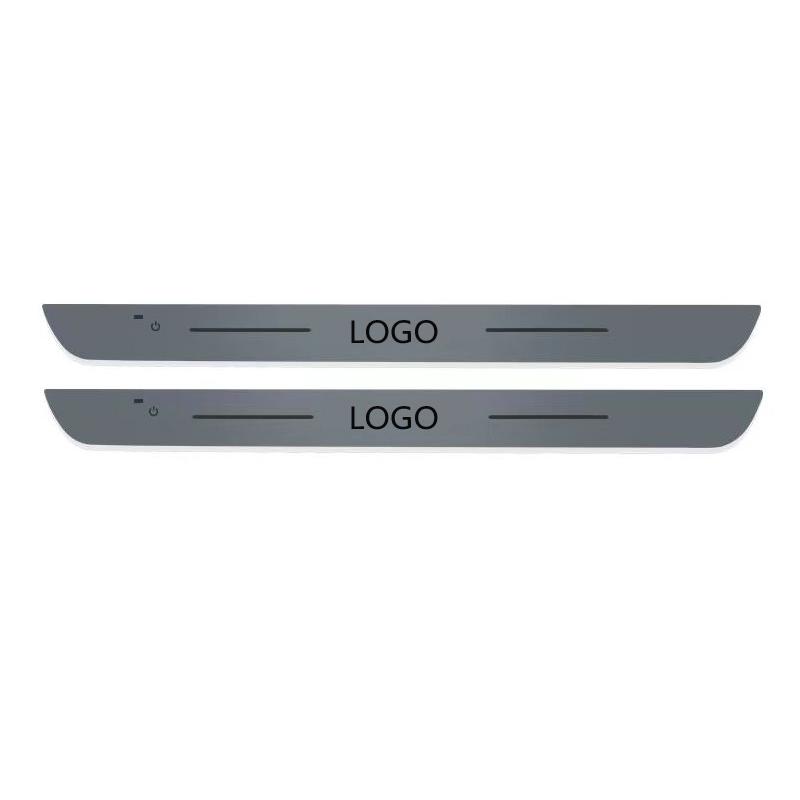 Customized Car Door Sill Light Threshold Lamp Logo Projector Lamp Power Moving LED Welcome Plate Pedal Light Protect Car Doors