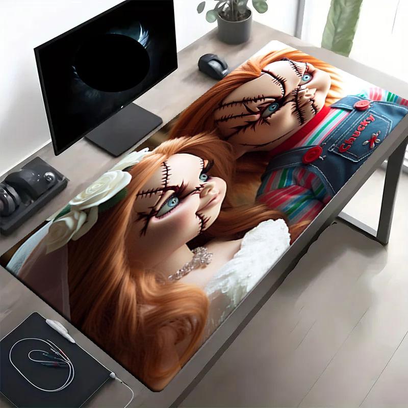 Bride of Chucky Print Mouse Pad, Anti‑Slip Desktop keyboard Mat, for PC Laptop Gaming Working Daily Use, Cool Festival Surprise Gift