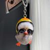 Cartoon Plush Helmet Duck Keychains for Car Key Handbag Pendant Key Chains Fashionable Keychain Cute Key Ring Small Gift