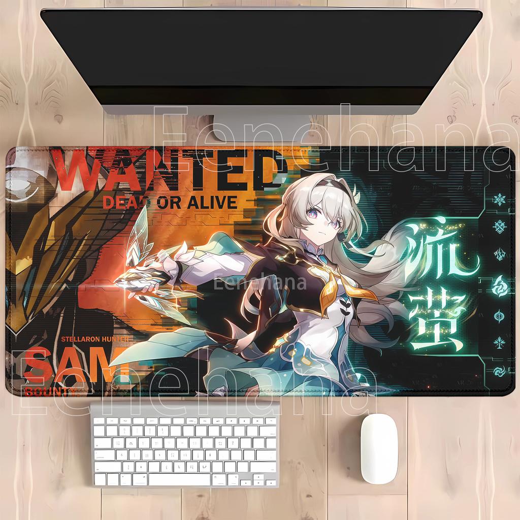 Mouse Pad Firefly Honkai Star Rail Hsr Large Nonslip Hd Printing Desk Mat Keyboard Office Anime Sexy Girl Overlock Xxl Mousepad