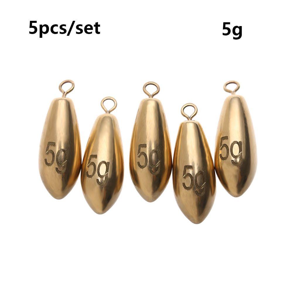 5pcs Split Line Sinkers Additional Weight Sinker Hook Connector Brass Fishing Lead fall