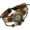Punk New+Beaded Woven Leather Bracelet Watch+Student Jewelry+Unisex Retro Cowhide Bracelet Watch