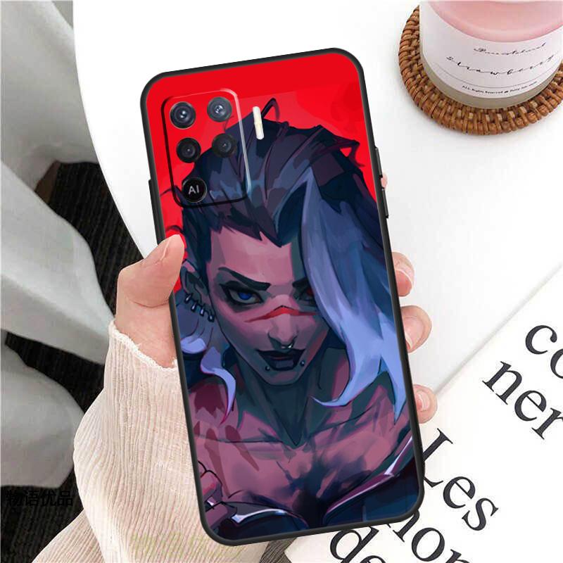 Мультяшный кейс Valorant для Oppo A98 A58 A78 A18 A38 A60 A80 A40 A77 A57 A17 A74 A54 A94 A96 A76 A16 A15 A5 Pro