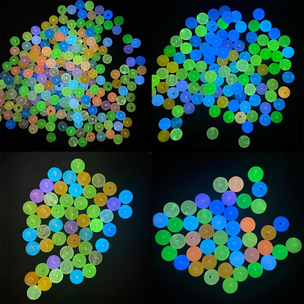 6/8/10/12mm Acrylic Mix Color Luminous Beads Round Loose Beads For Jewery Making DIY Necklace Bracelet Earring