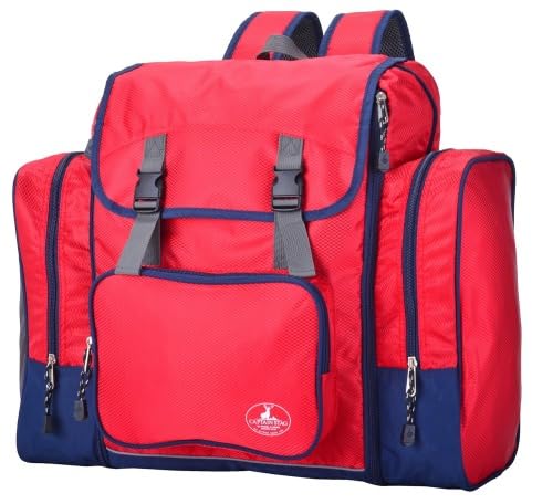 Large CAPAIN STAG Backpack (1217/Red) for Nature School, School Trips, and Disaster Preparedness. Unisex, 46L-58L. Suitable for outdoor activities.
