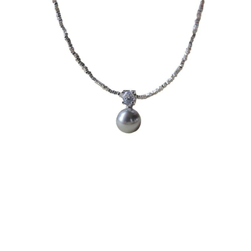 Женский кулон из стерлингового серебра S925 с жемчугом, цепочка-колье