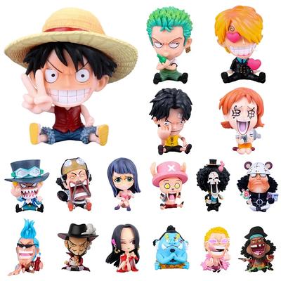 Аниме Q-версия One Piece Большая голова Роуд Фейсулонцзяобаас Императрица Ручная работа Сидящая кукла ПВХ Модель Аниме Милое украшение Подарок