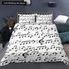 Music Notes Bedding Set for Kids Adult Duvet Cover King Queen Size Print Bed Set Home Textiles Bedclothes 2/3Pcs Duvet Cover Set