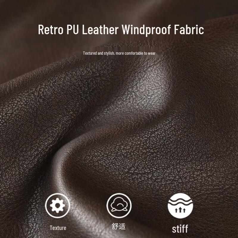 Mark Fairwhale Men's Fleece-Lined Retro PU Leather Jacket