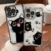 Милый Мультяшный Черный Кот Чехол для Apple iPhone 17 Pro Max 12 Plus 14 Air 16 Pro 13 15 16e 11 Чехол для Телефона