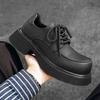 3228 Carbon Black Derby Shoes Men's Advanced Sense Function Wind Platform Versatile Casual Business Commuter Leather Shoes Trend Versatile