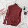 Осень и зима Новый полувысокий воротник базовый вязаный свитер для женщин мода длинный рукав облегающий свитер свитера женские однотонные повседневные джемперы 25476