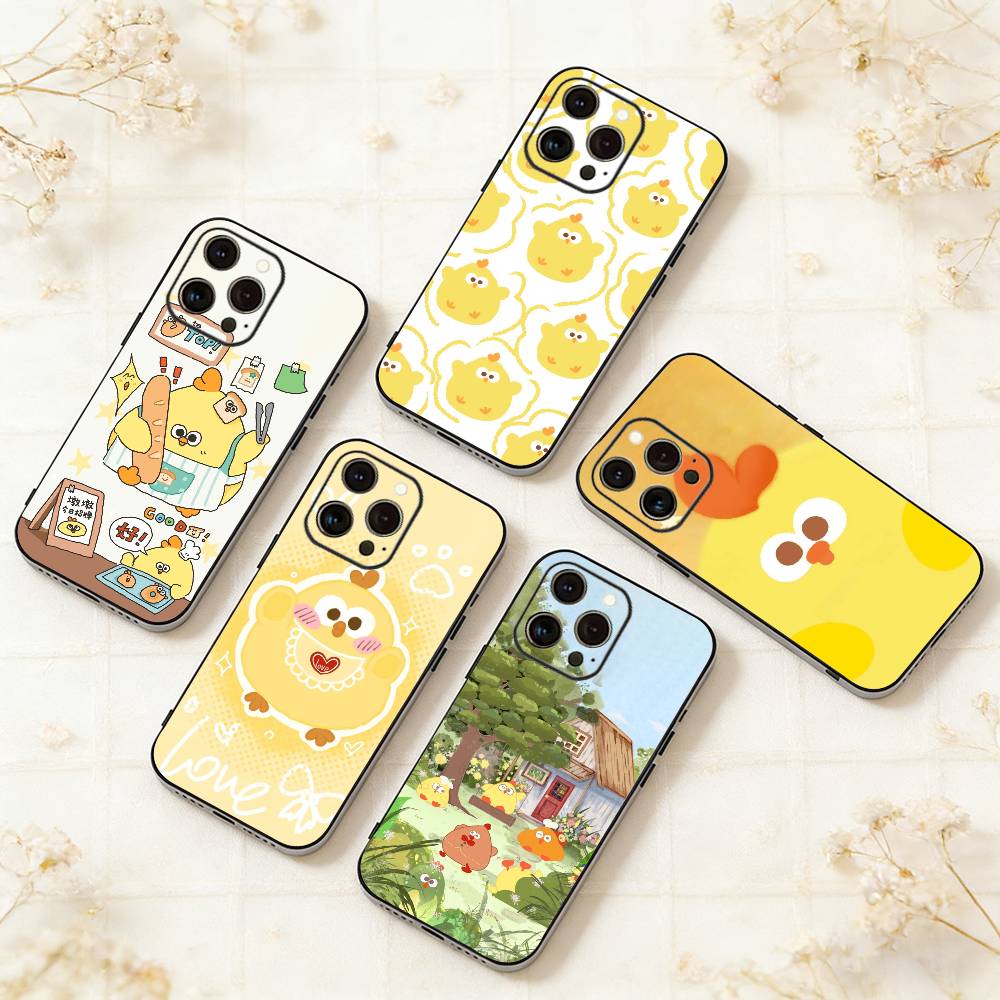 D-un D-un Chicken Phone Case For iPhone 17,16,15,14,13,12,11 Plus,Pro Max,XS,Soft Silicone Black Cover