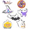 Stainless Steel Halloween Cookie Cutters Set Cartoon Cookie Molds Bat Pumpkin Ghost Biscuit Chocolate Pastry Kitchen Baking Tool