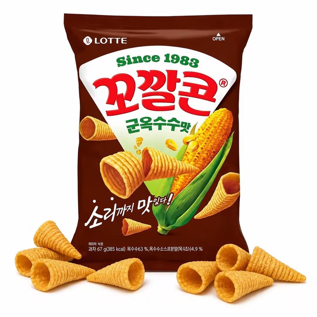 Кукурузный снэк Lotte Kokal (Вкус жареной кукурузы) 67 г
