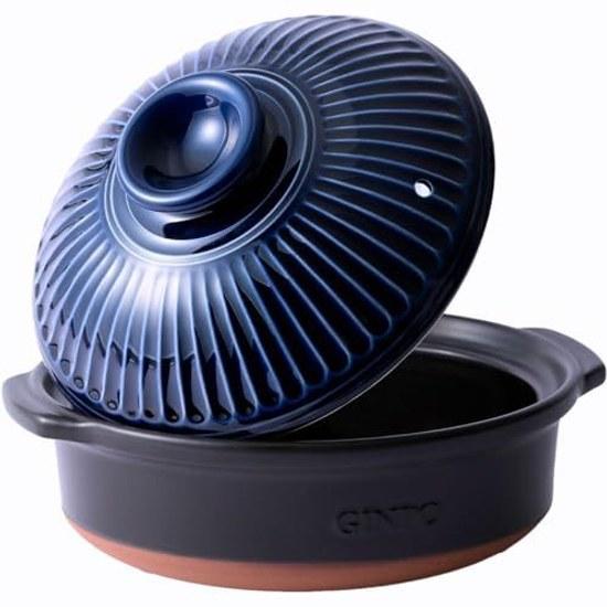 Clay pot 9 3-4 people chrysanthemum design deep type Ginpo pottery made Japan Banko ware retro stylish official online exclusive Rice cooking direct