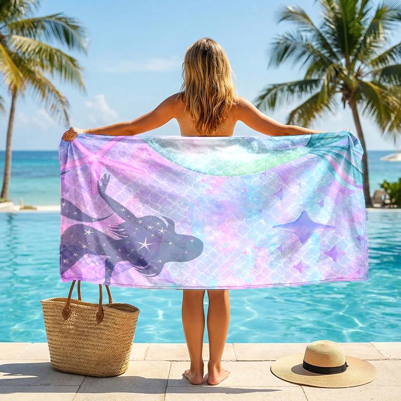 Mermaid Fashion Beach Towel: Ideal for Summer Adventures Soft, absorbent and quick drying suitable for swimming and bathing