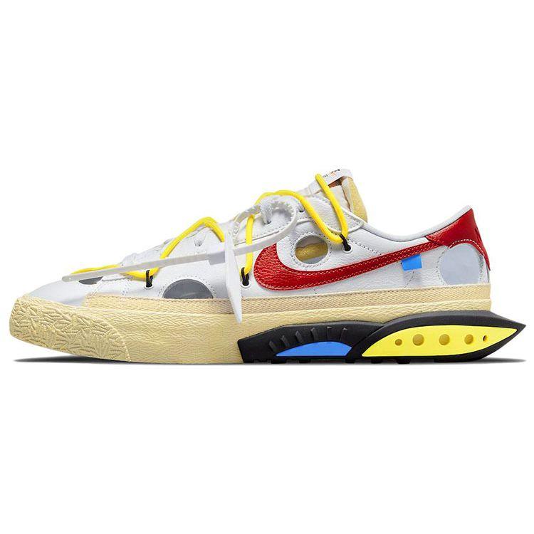 Off-White X Nike Blazer Low White University Red Unisex Sneakers DH7863-100