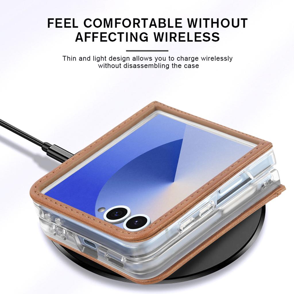 Кожаная сумка-чехол с держателем для карт класса люкс для Samsung Galaxy Z Flip7 5G Flip5 Flip 7 6 Flip6 Flip4 Flip 5 4 3 2 Flip3 Flip2
