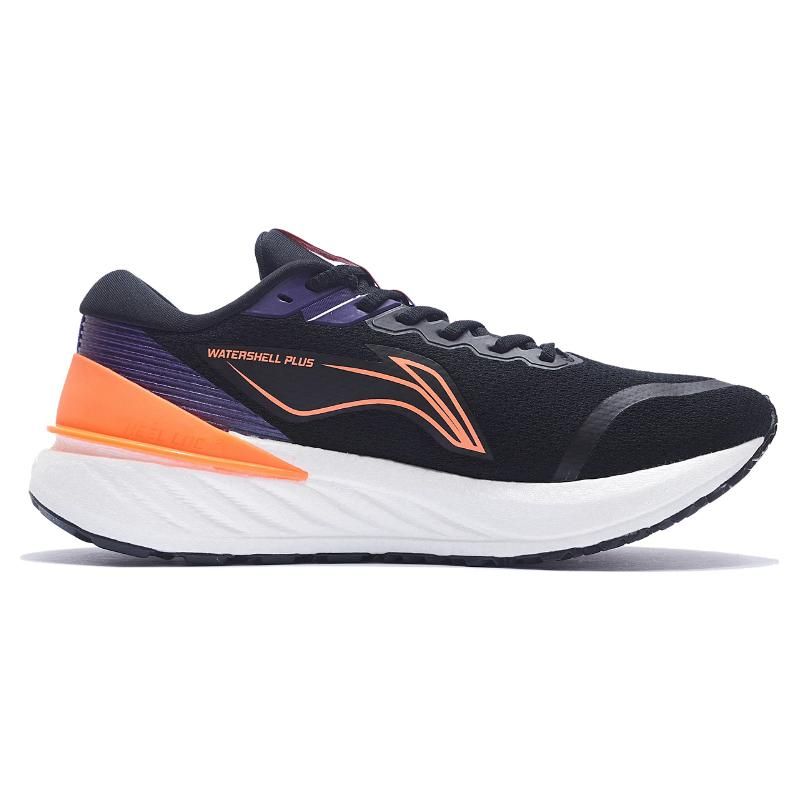 Li Ning Yue Ying 2.0 Shock Absorption Reflection Low Top Running Shoes Men Running Shoes Black Purple Orange ARHS021-3