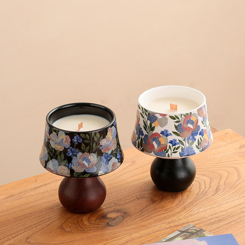 Aromatherapy Candle Cup Diffuser Ceramic Glass Jar Non-Toxic Long-lasting for Valentine's Day Thanksgiving Home Holiday