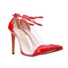 Women Sexy Transparent Patent Leather Thin High Heels Pointed Toe Party Pumps Wedding Shoes
