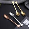 2 шт. Нержавеющая сталь Ручка для кофе в форме ручки, детская чайная ложка, красивая 3-цветная кофейная чайная ложка для кухни