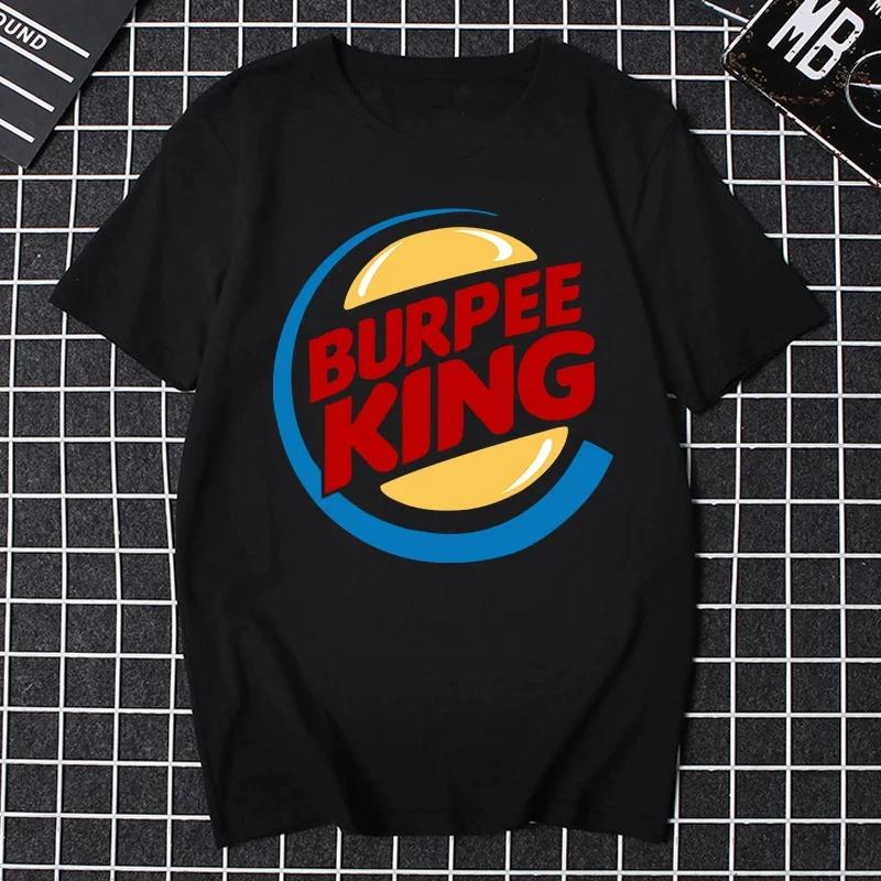 T Shirt for Crossfit Workout Burpee King T-shirt Funny Birthday Gift for Boyfriend Husband Dad Male Summer Short Sleeve