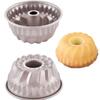 4/7 Inch Fluted Cake Pan Nonstick Fluted Tube French Pastry Pan Kugelhopf Reusable Carbon Steel Small Baking Cup Molds Round