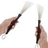 1 Pair Retractable Rubber Handles Steel Wire Jazz Drum Brushes with Velvet Bag