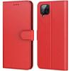 Case For Samsung A12 (6.5 ") Red Scratch-Resistant Soft with Bill Storage Leather Effect