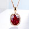 New Large Oval Red Shape Color Treasure Rose Gold Pendant For Women Charm Wedding Engagement Fine Jewelry New Trendy