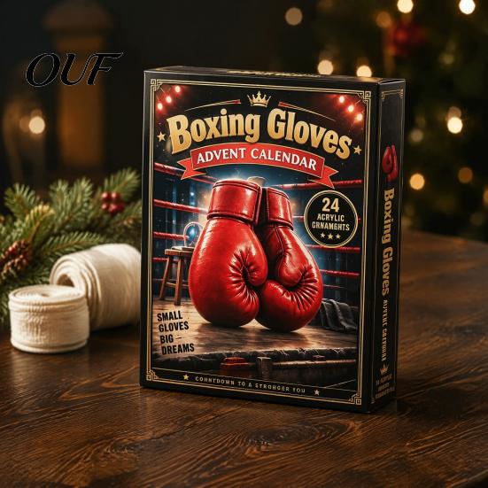 Blind Box Surprise Set Boxing Gloves Advent Calendar 2026, 24 Days Christmas Countdown with 2D Decorative Backpack Accessories Acrylic Glove
