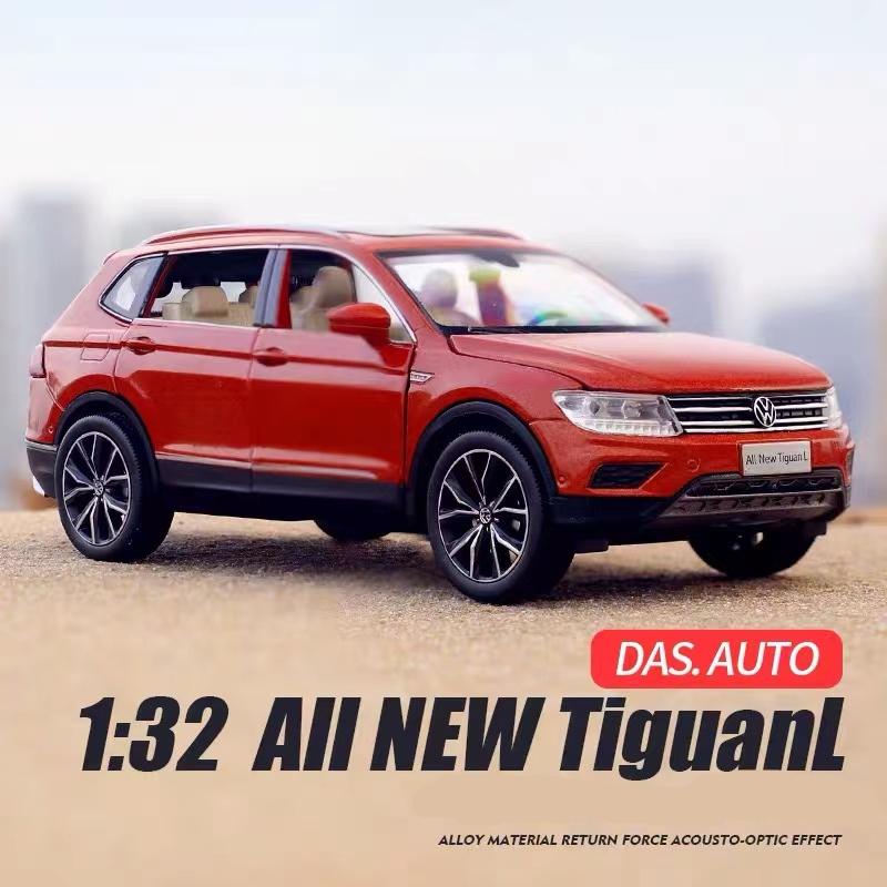 JQTYB1 WELLY 1:32 VW TIGUAN SUV Alloy Car Diecasts & Toy Vehicles Car Model Sound and Light Pull back Car Toy For Kids Gift Ornaments