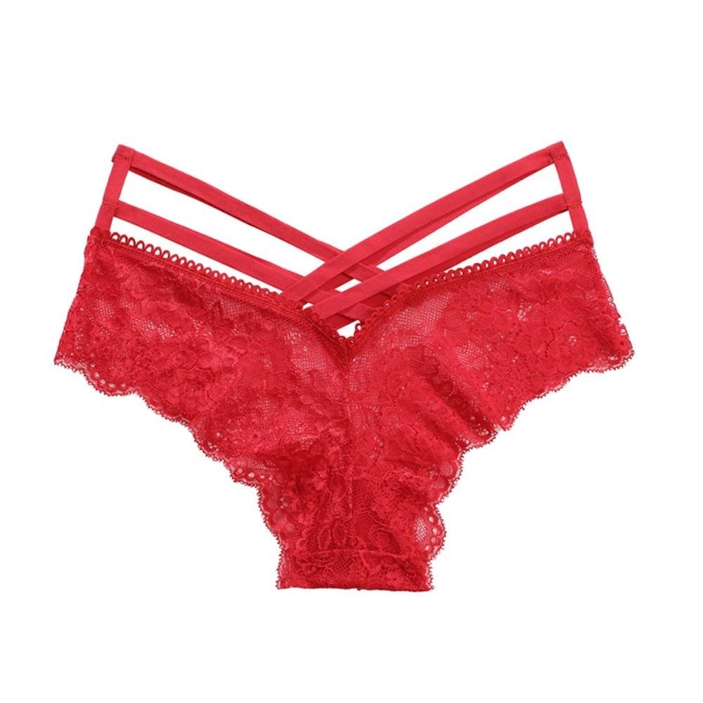 Underwear Women Lace Floral Thong Low-Rise T-back Panties Lace Solid Briefs Female