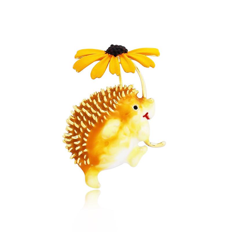 Маленькая брошь-ежик, Женская креативная эмалевая брошь с животным, Персонализированный значок для костюма