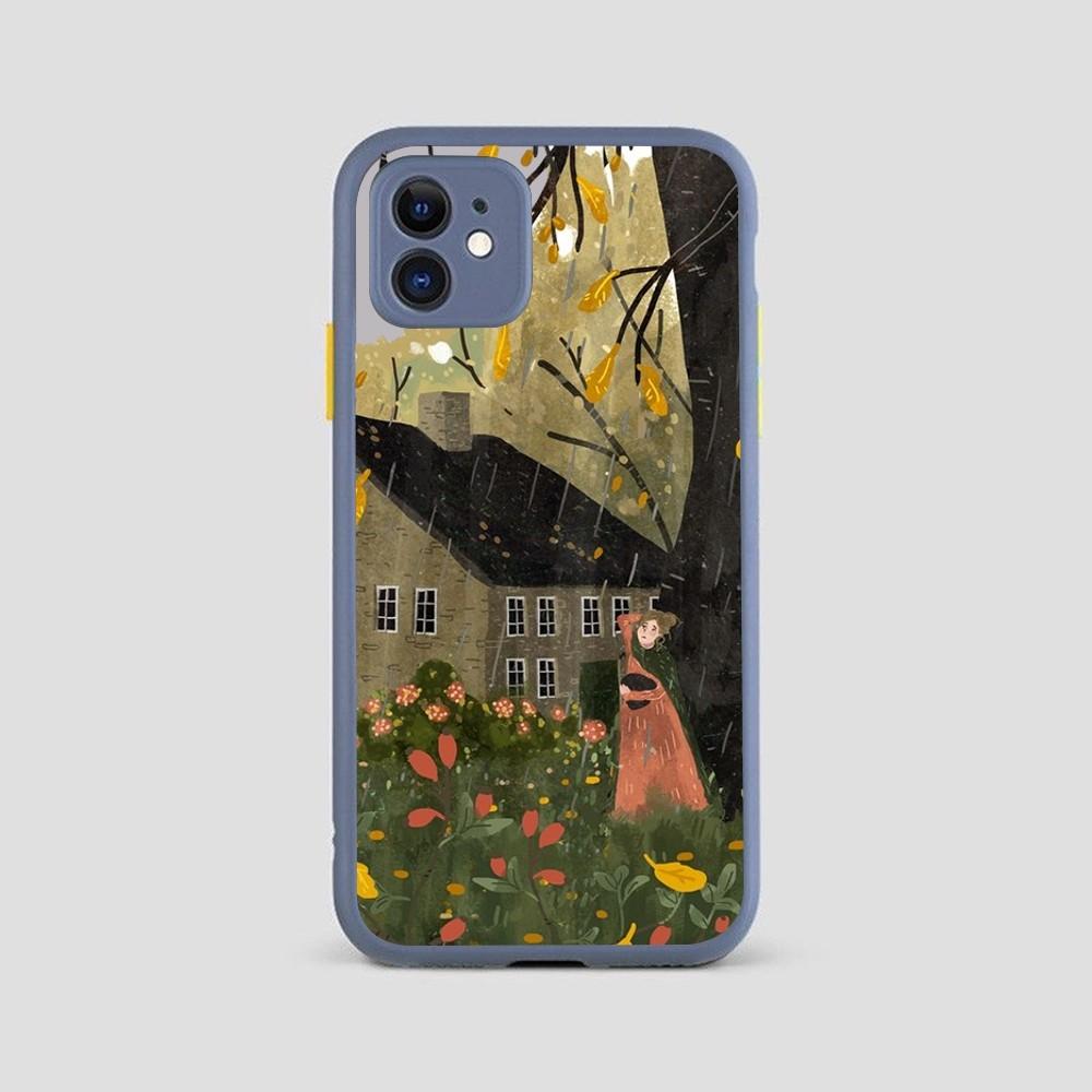 Мультяшный Пейзаж Девушка Чехол для Телефона для iPhone 14 11 12 13 Mini Pro Max 8 7 Plus X XR XS MAX Полупрозрачная Матовая Крышка
