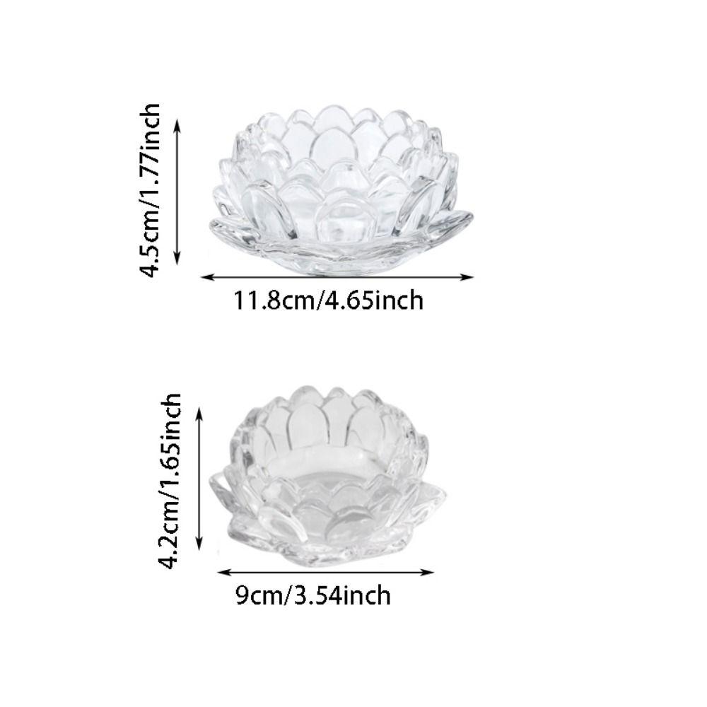2Pcs Elegant Chinese Glass Lotus Candle Holder Creative Simple Candles Stand Home Decor