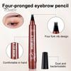 Карандаш для бровей 2,5 г, 4 микро-вилки, аппликатор, водонепроницаемый, натуральный, долговечный, устойчивый к размазыванию, жидкая ручка для микроблейдинга для бровей, контурная ручка для женщин и девочек