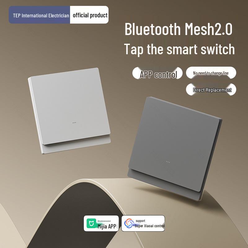 Умный Bluetooth MESH 2.0 Четырех/Шестиклавишный кремовый выключатель с приложением Mijia и голосовым управлением