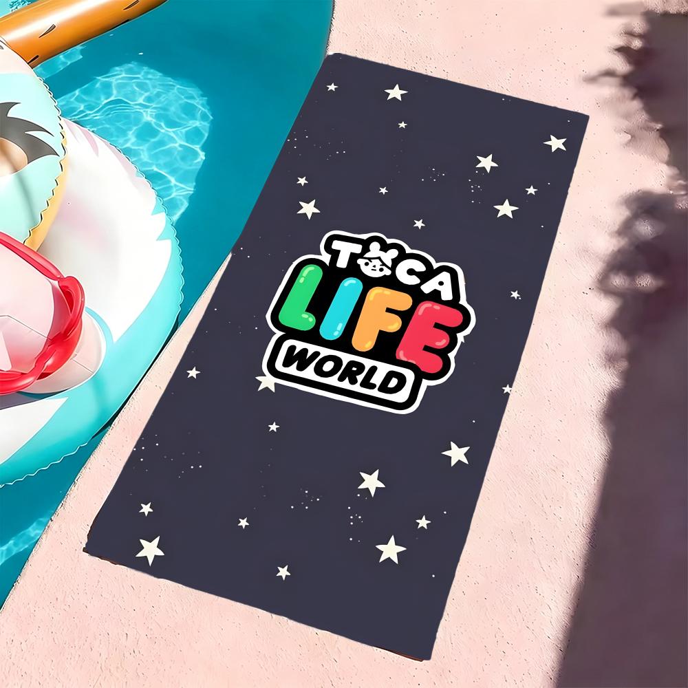 Полотенце Toca Life World, Микрофибра, Пляжное полотенце, Быстросохнущее, Не прилипает песок, Ультратонкое волокно, Супермягкое.