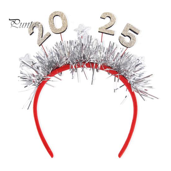 Золотой 2025 Новый Год Повязка На Голову Вечеринка Свадьба Сцена Головной Убор Праздничный Костюм Аксессуар Для Волос Для Женщин Девочек