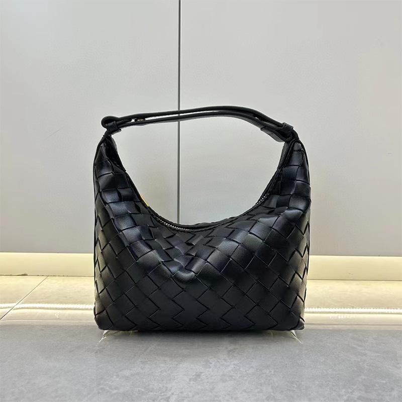 New Mini Premium Lunch Box Bag Women Handheld Woven Leather Underarm Bento Box Bag