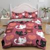 Cartoon Bedding Set Cute Cats Printed 3D Duvet Cover Set Twin Full Queen King Double Size Pillowcase Bedclothes 2/3pcs for Kids