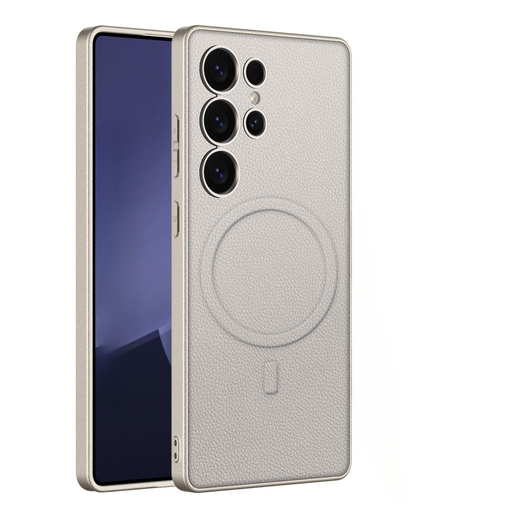 Кожаный жесткий чехол с магнитным покрытием для телефона Samsung Galaxy S25 S24 Plus S23 ультра ударопрочный защитный чехол