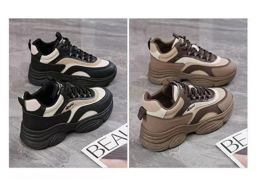 Женские модные кроссовки на толстой подошве в стиле «папиных» на весну 2025 года - Универсальные, стройнящие, спортивные повседневные туфли