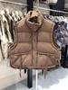 Жилет женский пуховый 2024 осень-зима новый свободный и тонкий белый утиный пух трикотажный жилет с воротником-стойкой куртка