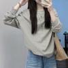 American vintage striped color-block long-sleeve T-shirt for women, loose loose lazy style for early autumn, casual versatile top, base shirt trendy
